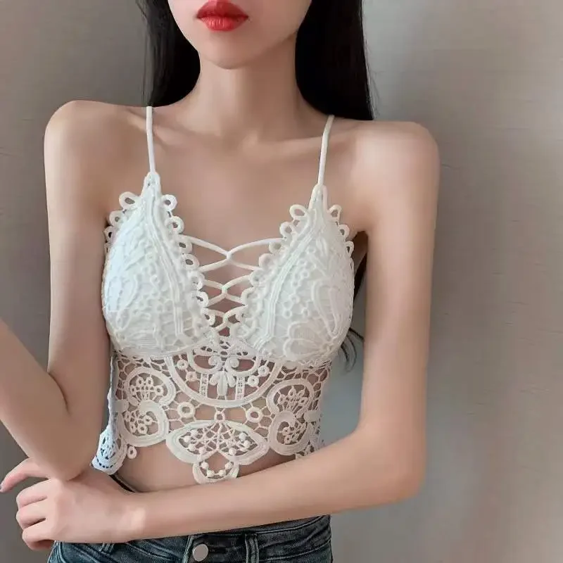 Description Picture 3 of itemWomen's Bra Tube Tops Fashion Hollow Out Top Sexy Lace Bra Girl Outer Tank Up Women's Underwear Female Crop Top Sexy Lingerie