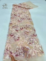 African Lace Fabric Sequins French Tulle Groom Lace Embroidery 2024 High Quality Lace for Nigerian Wedding Bridal Dresses Sewing