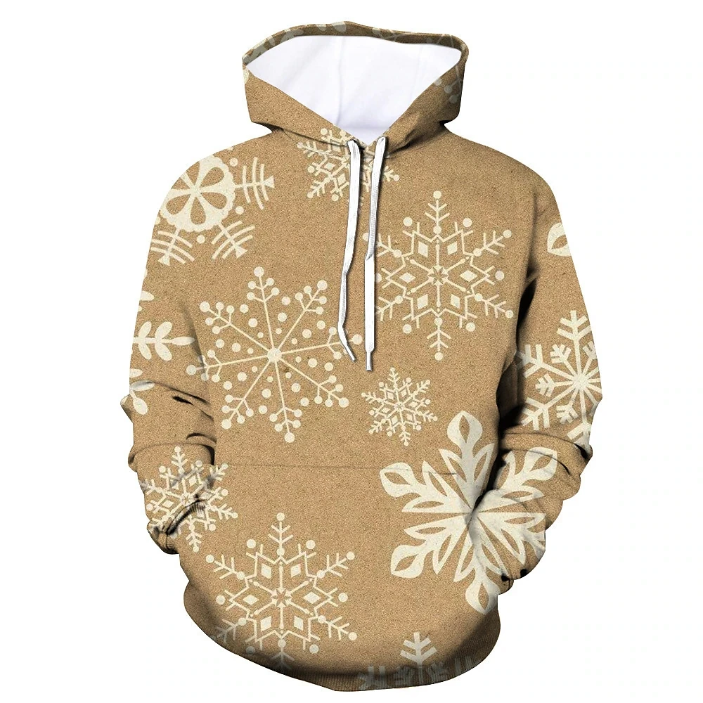 

Christmas New Hoodies 3d Printed Snowflake Pattern Men's Hoodie Pullover Fashion Women's Clothing Kids Oversized Y2k Sweater Top