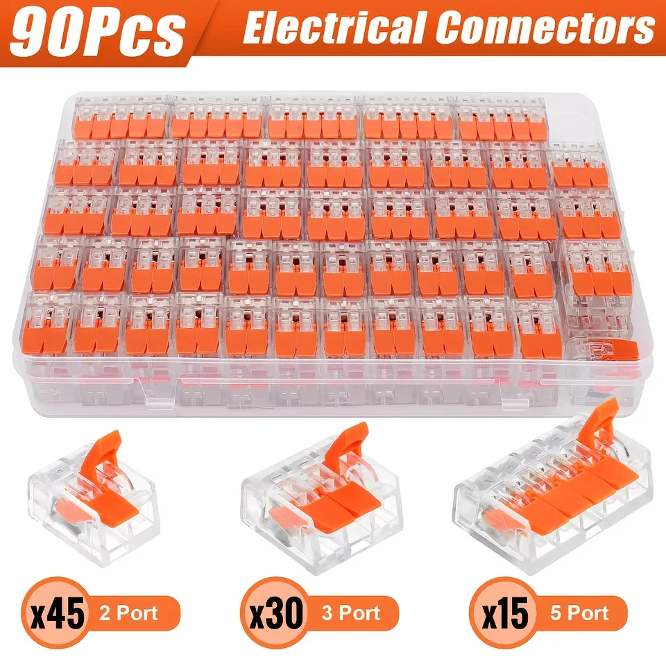 Universal Mehrfachanschlüsse orange Schnellsteckklemmen für Kabel bis 250 Volt und 32 Ampere kompakte und effiziente Lösung ideal für schnelle elektrische Verbindungen DIY Projekte Haushalts- und Industrieanwendungen – Detail 9