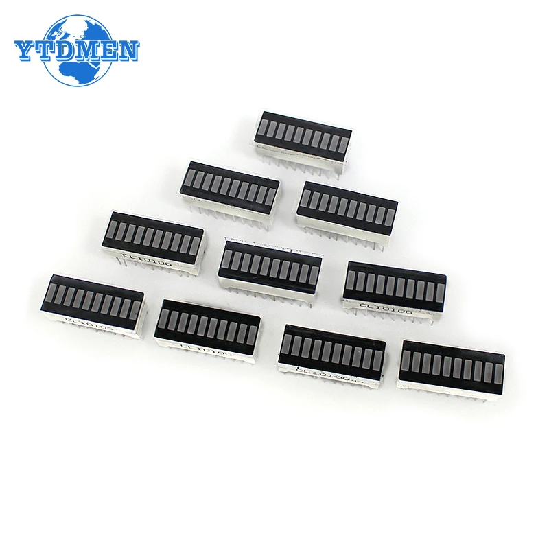 LED Digital Tube Display 10PCS LED Bar Graph 10 Segment LED Display Bargraph Module Ultra Bright Green Led board Arduino Display