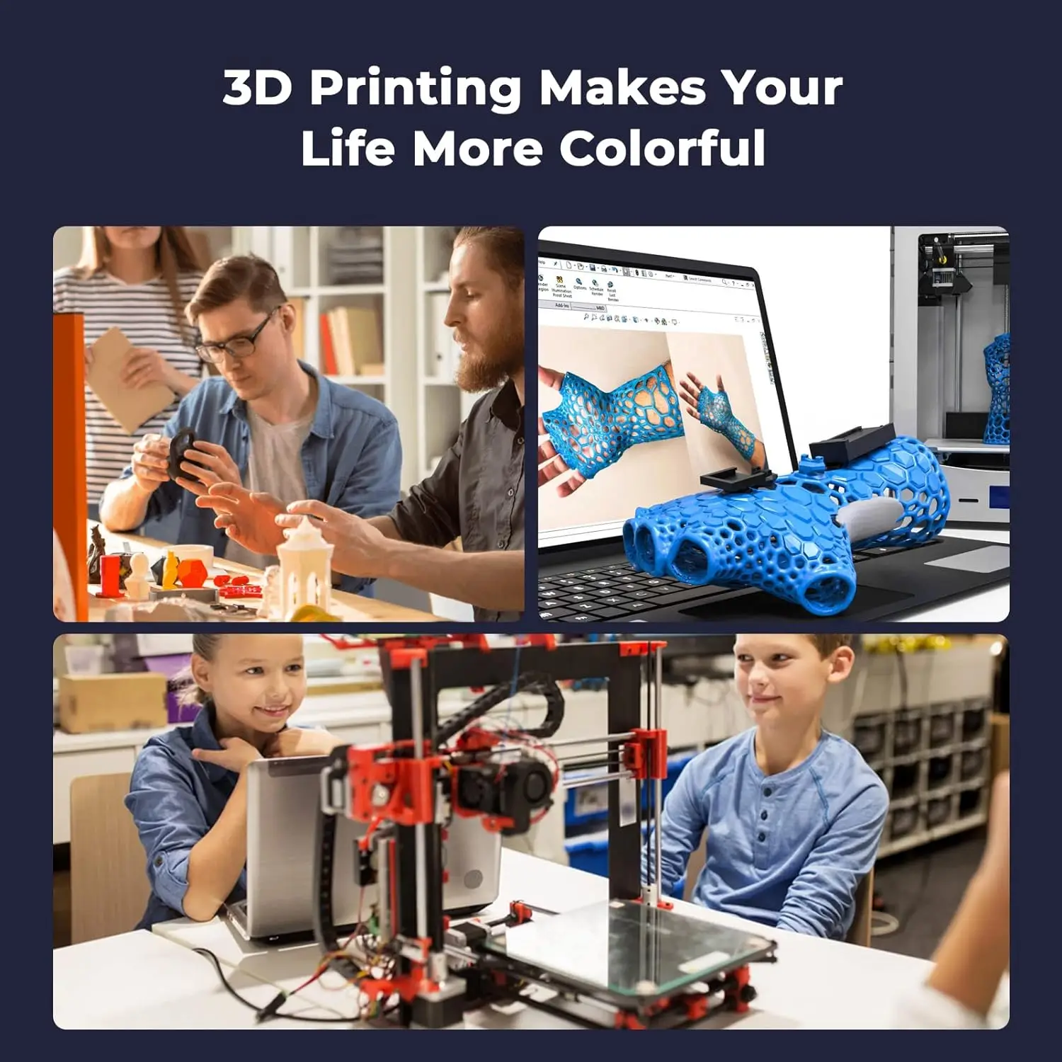 Creality 하이퍼 PLA 필라멘트, 고속 3D 프린터 필라멘트, 30-600 mm/s, 1kg(2.2lbs)/스풀 PLA 필라멘트, 1.75mm