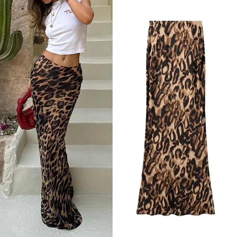 TRAF 레오파드 무늬 새틴 스커트, 여성용 하이 웨이스트 롱 스커트, 빈티지 미디 스커트, 우아한 스커트, 여름 패션, 2024 Best Top5 TRAF 레오파드 무늬 새틴 스커트, 여성용 하이 웨이스트 롱 스커트, 빈티지 미디 스커트, 우아한 스커트, 여름 패션, 2024 Best Top5