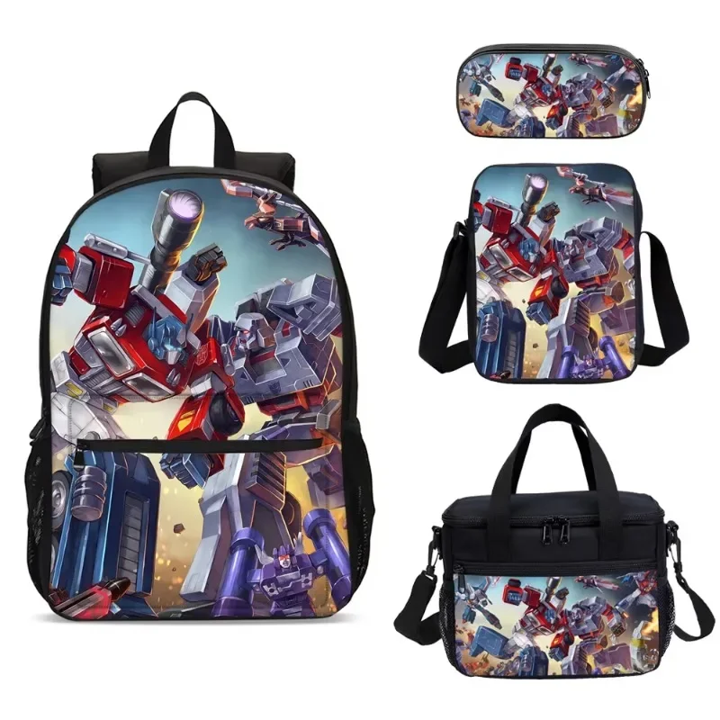 Transformers Child School Backpack with Lunch Bags ,Pencil Bags ,School Bags for Boys Girls Best Gift 3