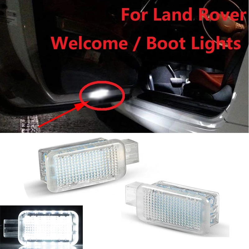 2X White LED Car Luggage Compartment Trunk Boot Lights Courtesy Welcome Lamp For Land Rover Defender Range Rover Sport L494 L405 car decals