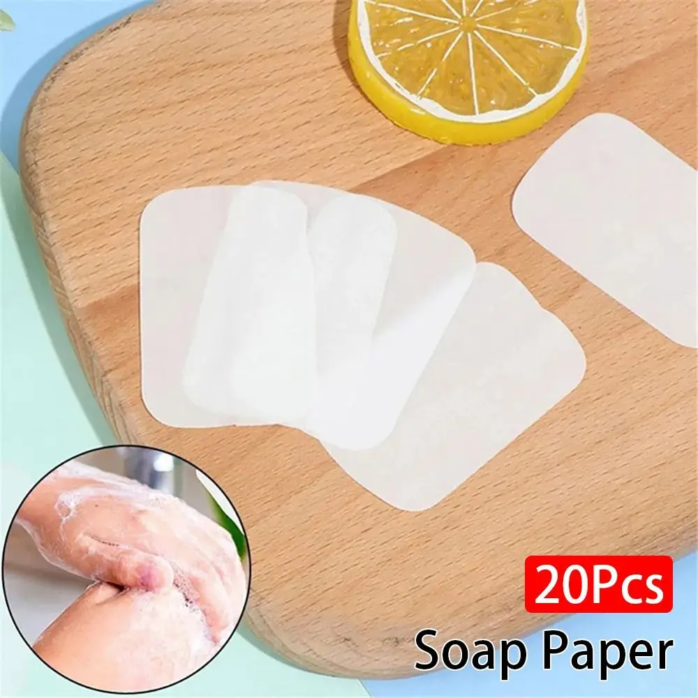 20/50/60/80/100pcs Bath Clean Soap Paper Disposable Foaming Scented Soap Tablets Portable Outdoor Travel Hand Washing Slice