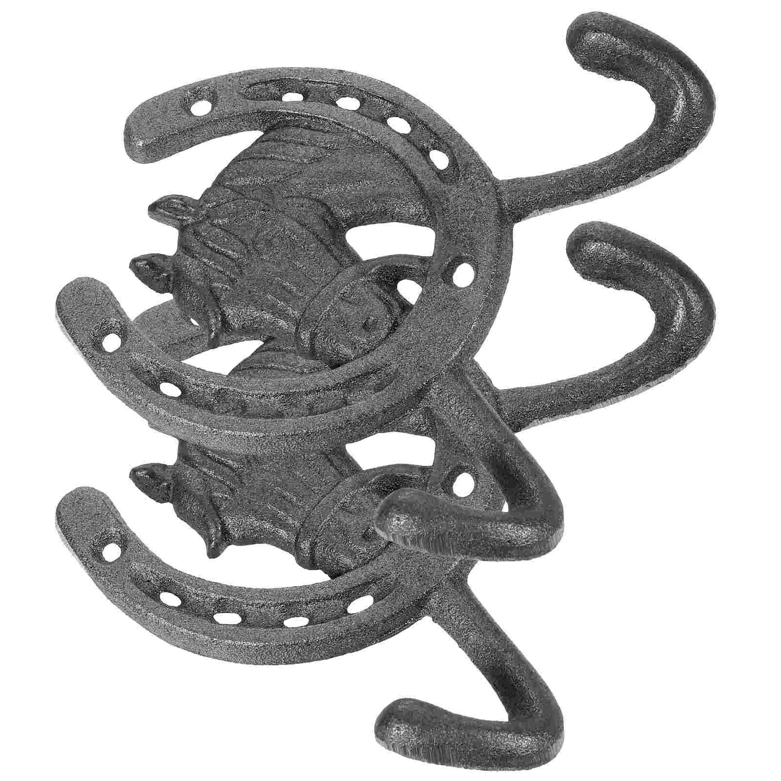 

2pcs Decorative Horse Shaped Hook Cast Iron Wall Hook Vintage Wall Hook Wall Hook