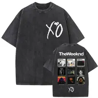 The Weeknd XO Tour 2025 Vintage lavé t-shirt hommes femmes Pop musique à manches courtes T-Shirts Rap Hip Hop gothique vêtements T-shirts 1