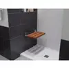 Teak Wood Wall Mounted Folding Shower Seat Non-Slip Brushed Nickel SSP-D-7 Rust-Resistant Aluminum 390lb Capacity ADA Compliant 4