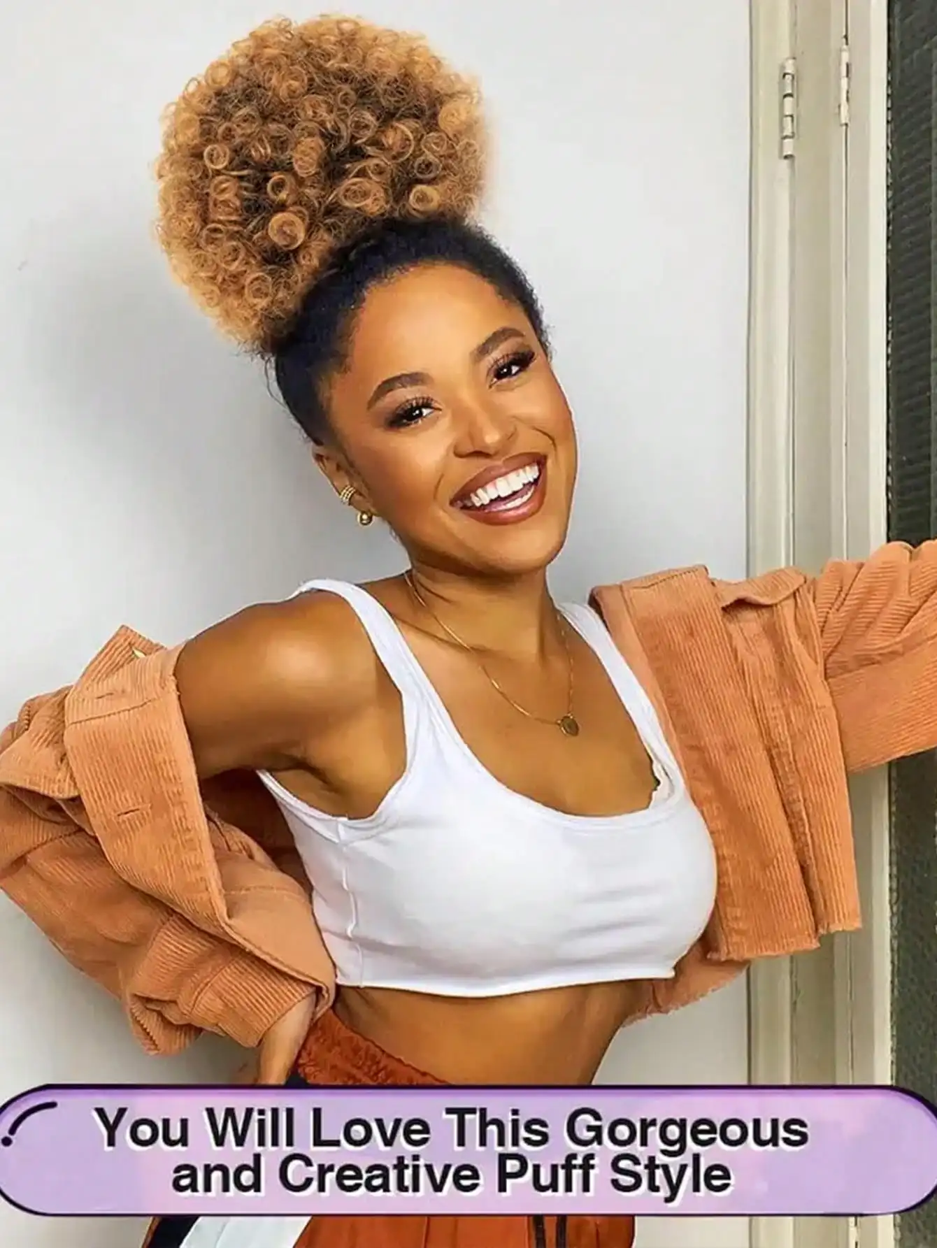 Synthetic Curly Afro Hair Bun Extension for Women