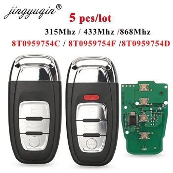 Keyforkess 5pcs 315/434/868MHz 8T0 959 754C Per Audi A4l A3 A4 A5 A6 A8 quattro Q5 Q7 A6 A8 3 Bottoni Auto Chiave A Distanza di Fob di Controllo