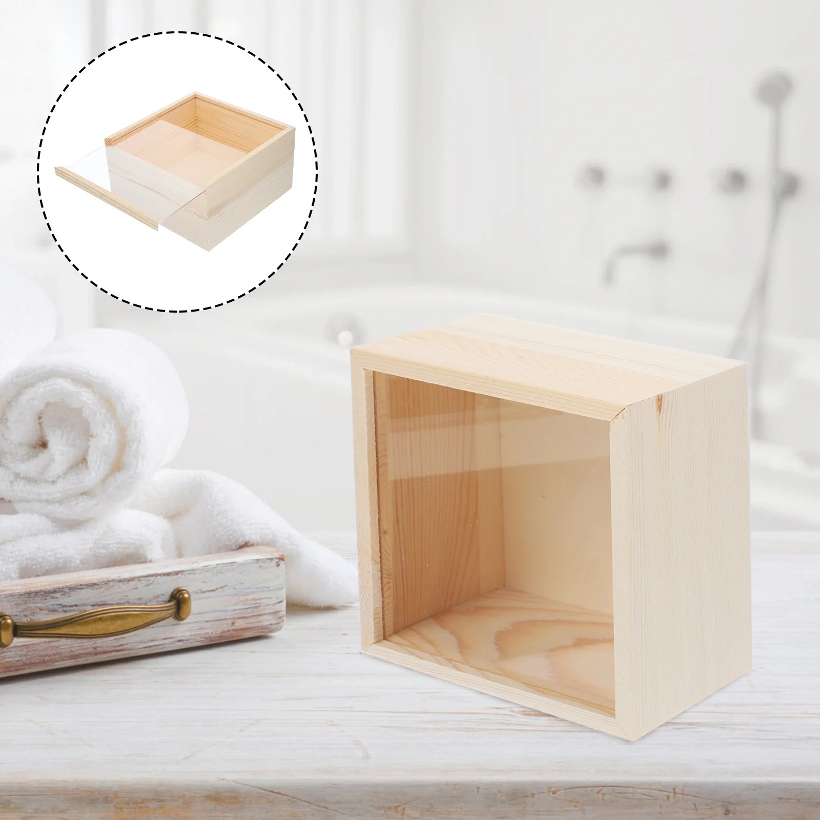 

Wooden Storage Clear Lid Case Container Decorative Wooden Box Wooden Display Box Unfinished Wood Box Wooden Box Wood Storage Box