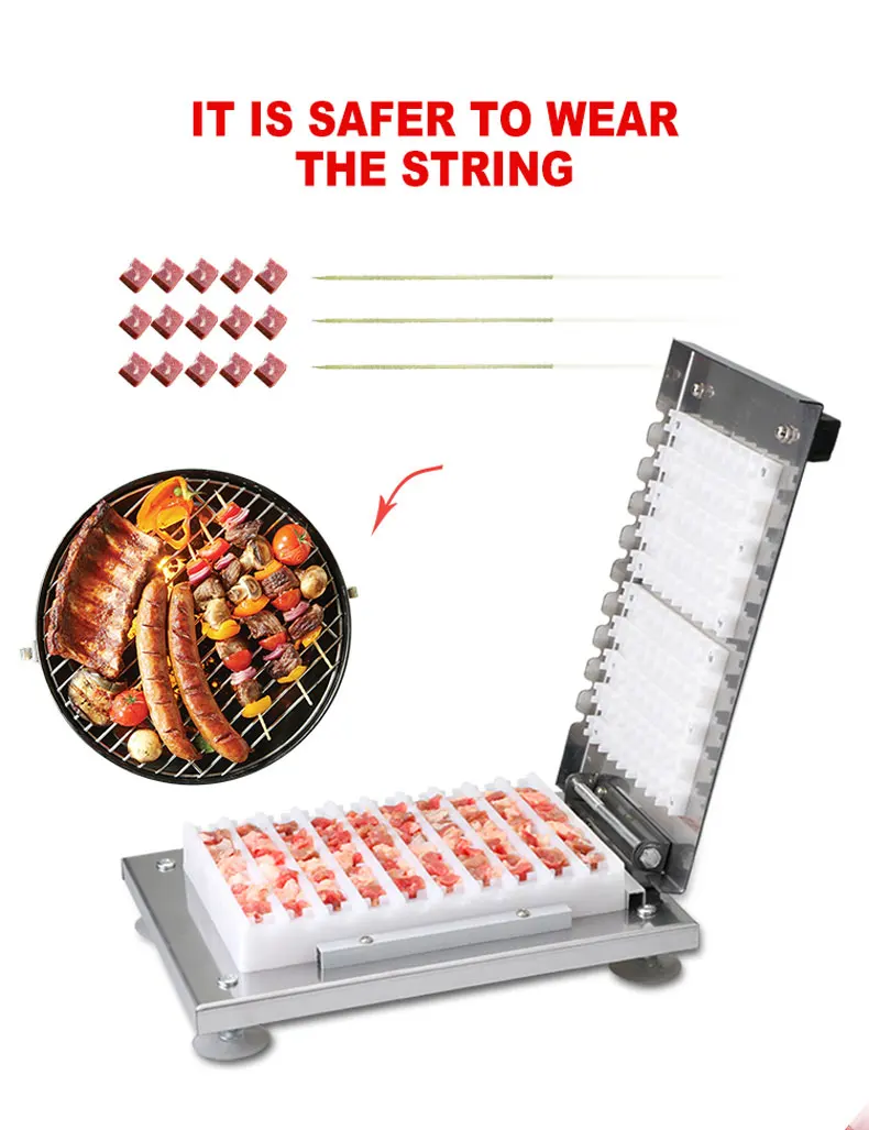 Description Picture 5 of itemCommercial Stainless Steel Barbecue Meat Skewer Manual Meat Skewer Machine Stainless Steel Penetrator