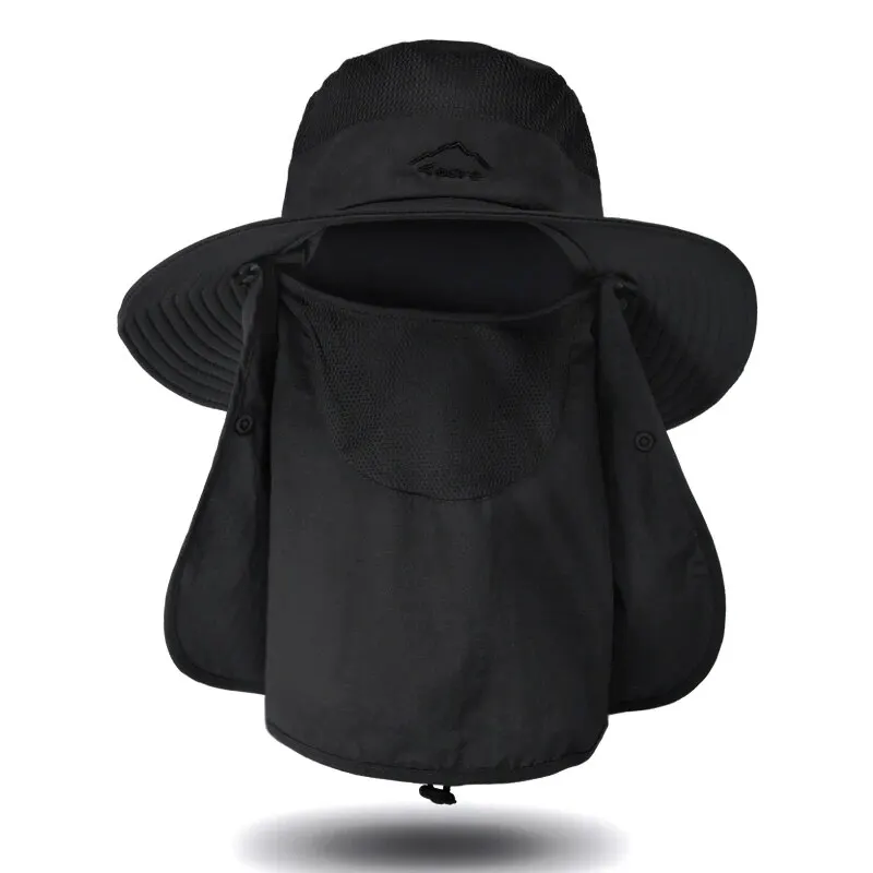 Fisherman Hat Nylon 9073 Summer Outdoor Quick Drying Sunscreen Breathable Sunshade Face Covering Hat Male Female