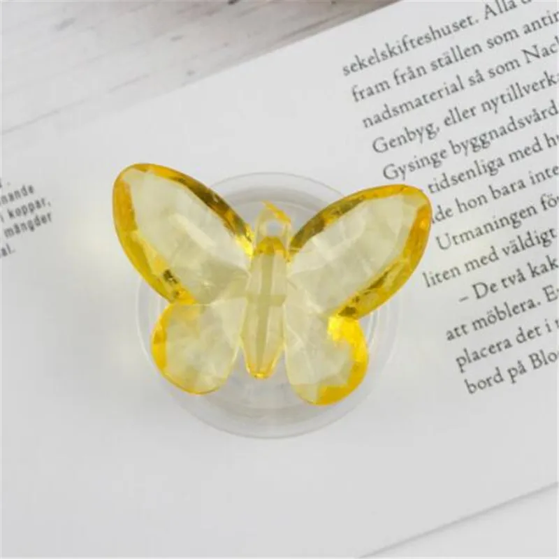 bedside phone holder Butterfly Transparent Mobile Phone Expanding Stand Holder Grip Mount Socket Fold Smartphones Desktop Fold Bracket Phone Stand phone holder for desk Holders & Stands