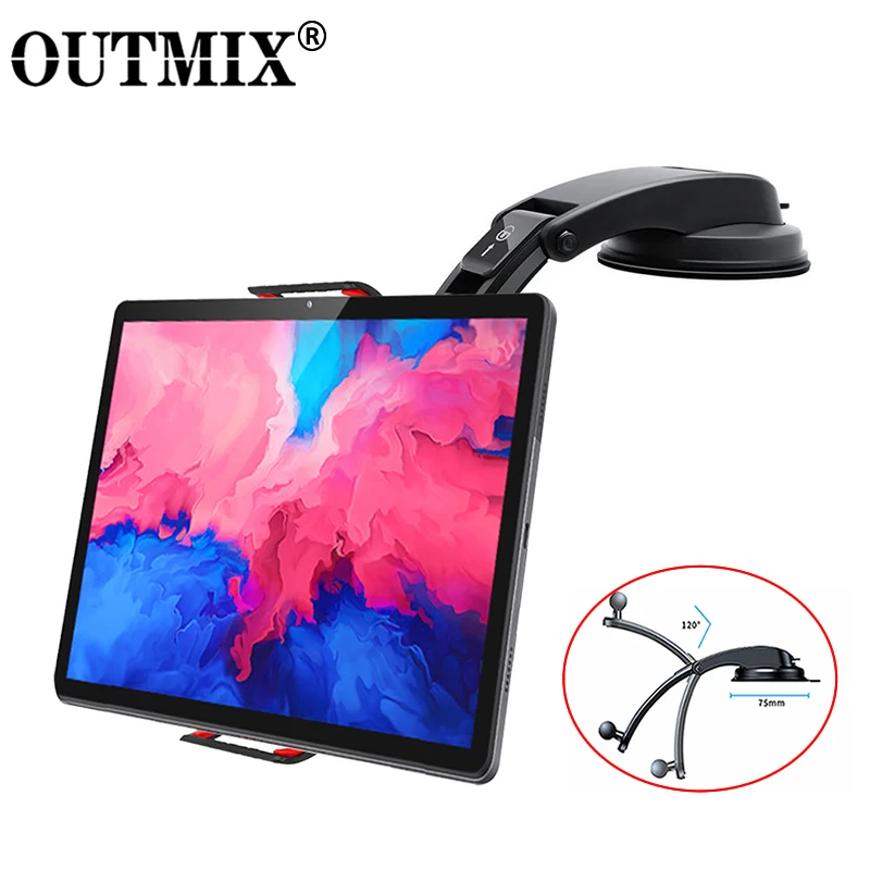 Outmix-ventosa Suporte para Tablet de Carro Suporte Ajustável para Telefones Suporte para Samsung Galaxy z Fold Montagem para Ipad Gps