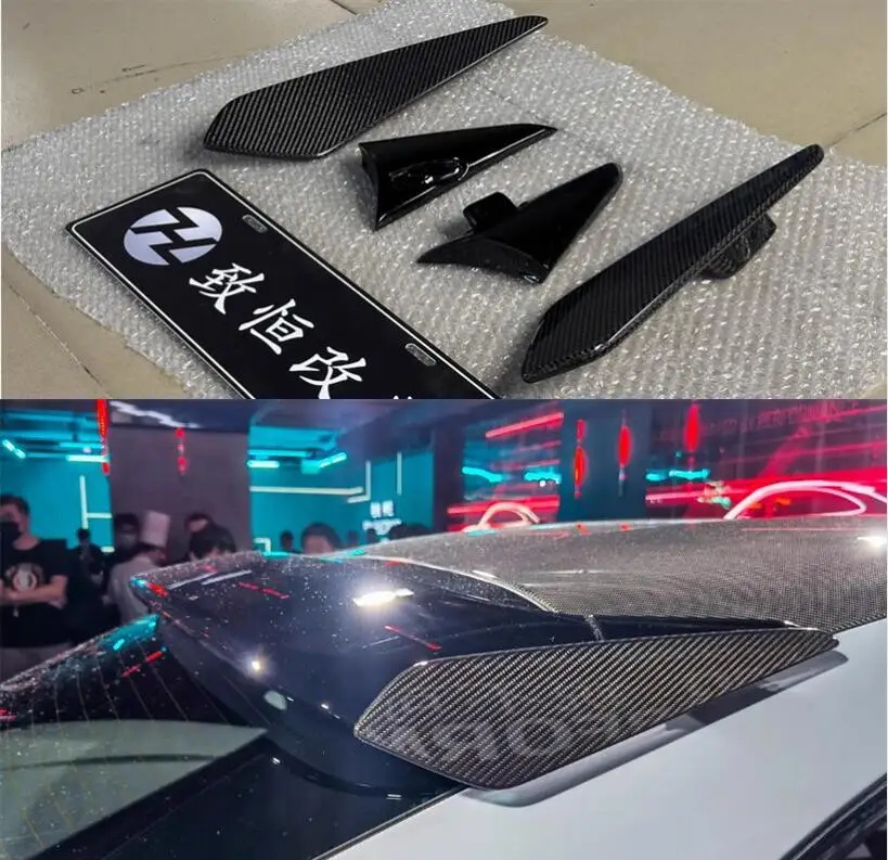 4 Pz Per Porsche Cayenne Coupe 2019 2020 2021 2022 2023 Roof Top Wing Lip Tail Tronco Spoiler Posteriore In Fibra Di Carbonio
