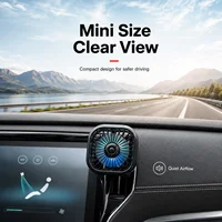 Nouveau mini ventilateur USB pour voiture, 3 vitesses réglables, fixation sur grille d'aération avec lumière colorée, ventilateur de refroidissement automatique, accessoires auto 4