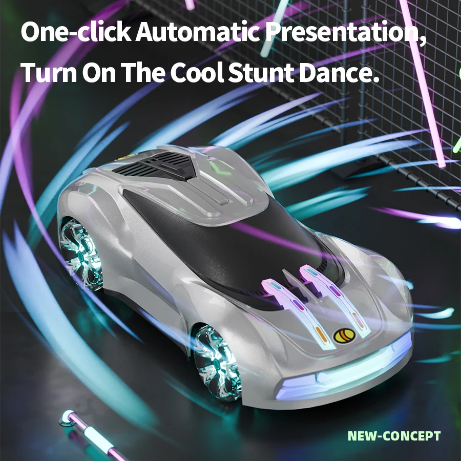 Children's New Concept Car Stunt Car Gesture Sensor Drift Car Cool Jet Sports Drive Light Music Double Spray Toys for Boys Xmas