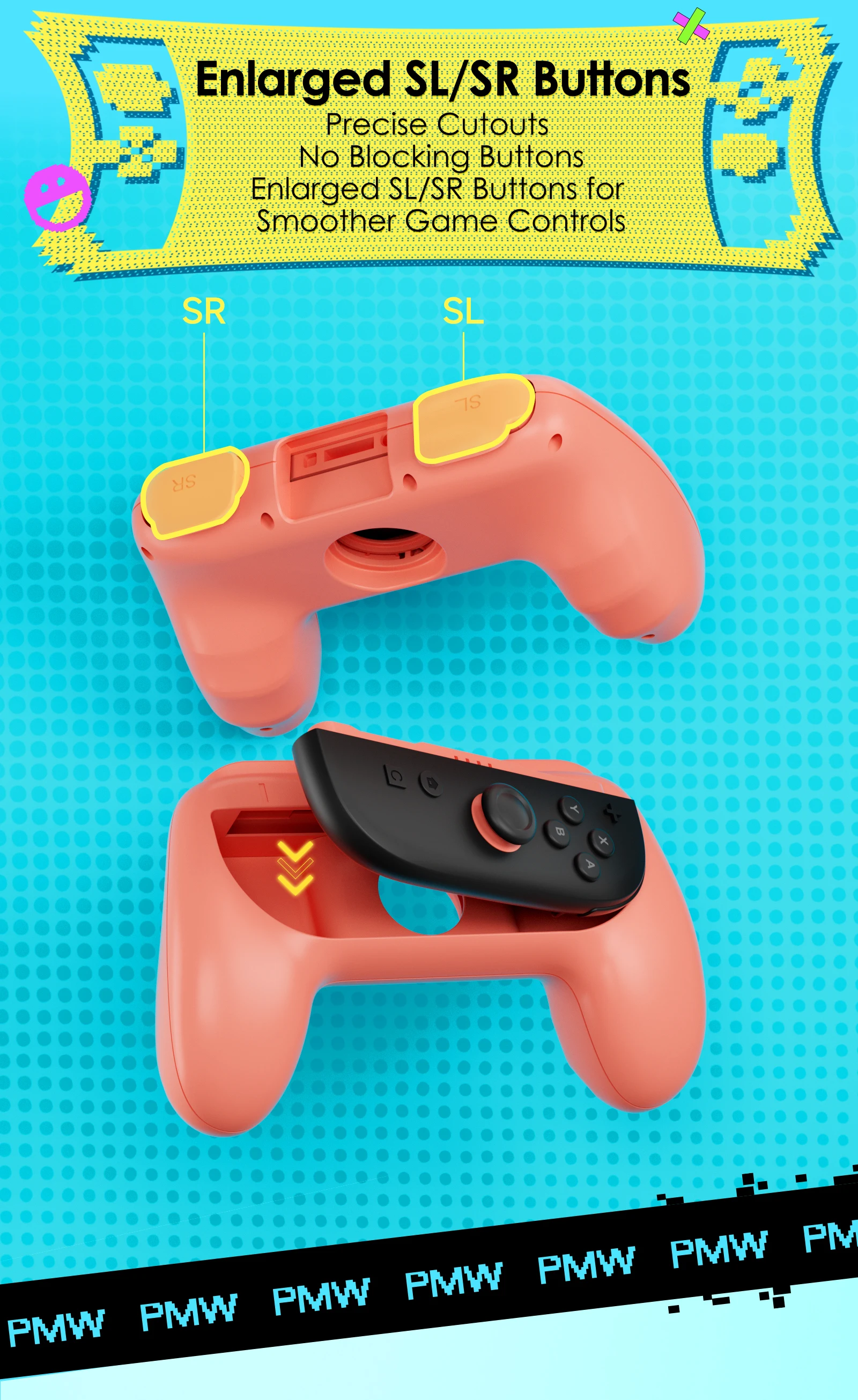 IINE NS/NS2 Universal-Joypad-Griffe/kompatibel mit Switch/Switch 2 Dual-Purpose-Design/Ergonomisches Griffdesign – Detail 5
