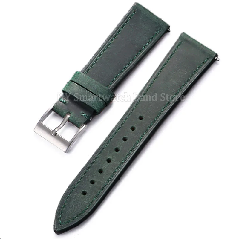 Elegant Universal Leather Watch Strap - Quick Release Fashion Band in Black and Brown