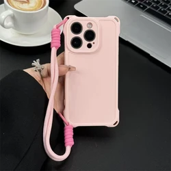 Wrist Strap Shockproof Phone Case with Rope Lanyard - Soft and Durable Cover for Huawei P50E (Pink)