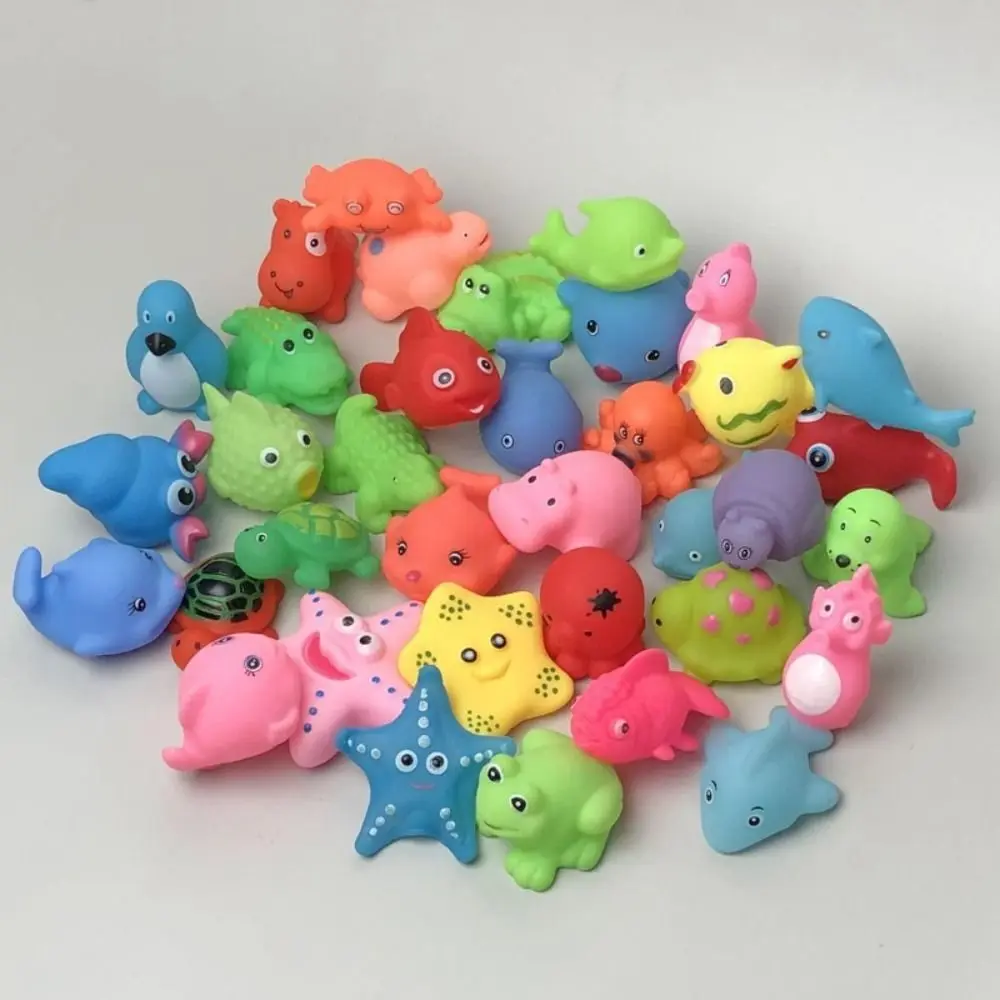 

20Pcs/Set Animals Baby Bath Toys Cute Squeeze Float Water Toy Sound Swimming Accessories Baby