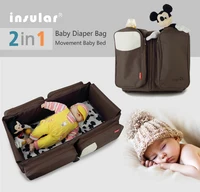 2 in 1 Messenger Diaper Bag Movement Baby Bed Travelling Changing Bags Fold Baby Bed Mummy Maternity Nappy Nursing Backpack 1