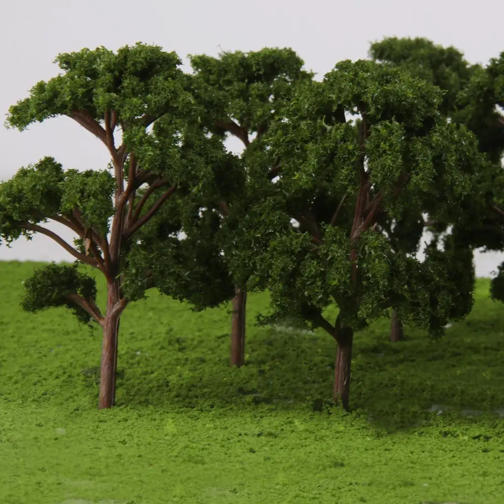 

10PCS 1:75 Plastic Model Train Artificial Miniature Tree Scenery Landscape Railroad Decor Building Landscape Accessories Toys