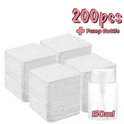 Lint - Free Nail Wipes Gel Cleanser Pads for Nail Art and Beauty Care (W200pcs -150L bottle)