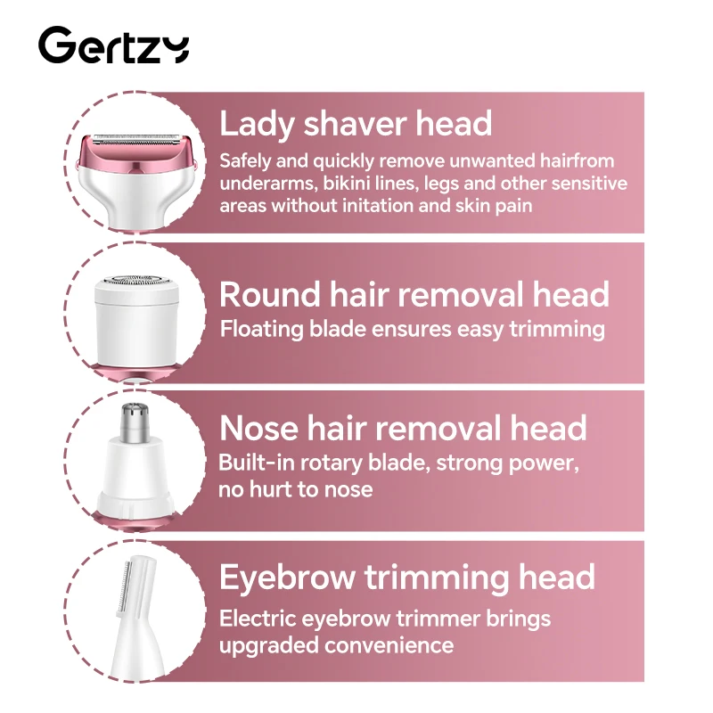 USB four in one electric shaver – suitable for face, nose, legs, armpits, painless trimmer – portable beauty toolkit BEST SELLERS