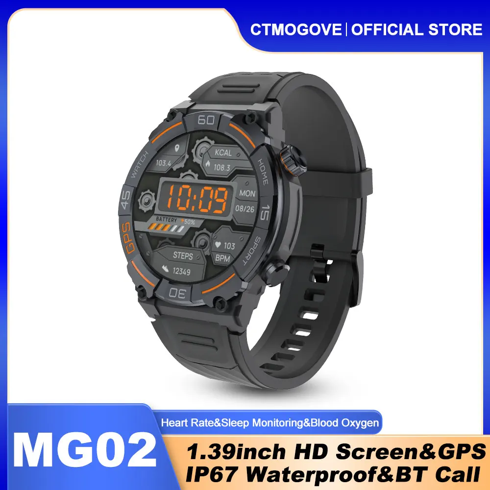 

GPS BDS Glonass Smart Watch 360*360 HD Screen IP68 Waterproof Altitude Barometer Compass Health Tracking Smartwatch for Men