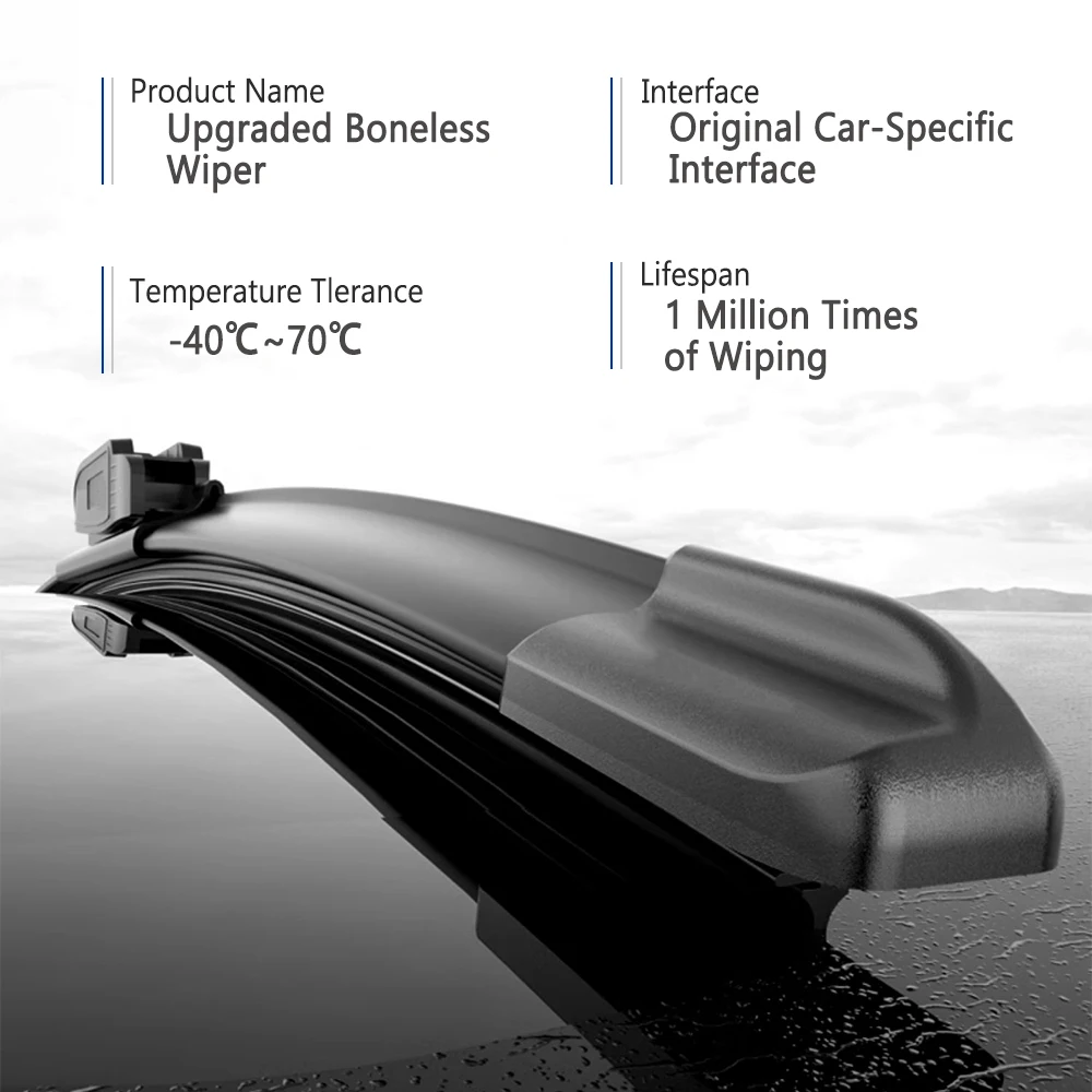 For MG ZS 2017-2023 Wiper Front Wiper Blades 2pcs HD Quiet Durable Automotive Wiper Accessories 24"+14" 6