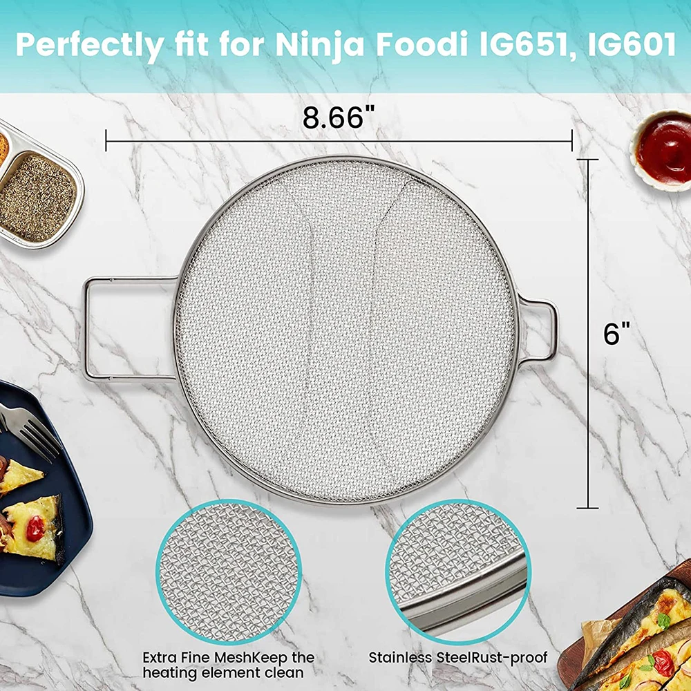 Stainless Steel Splatter Shield for Ninja Foodi IG600 IG601 IG651