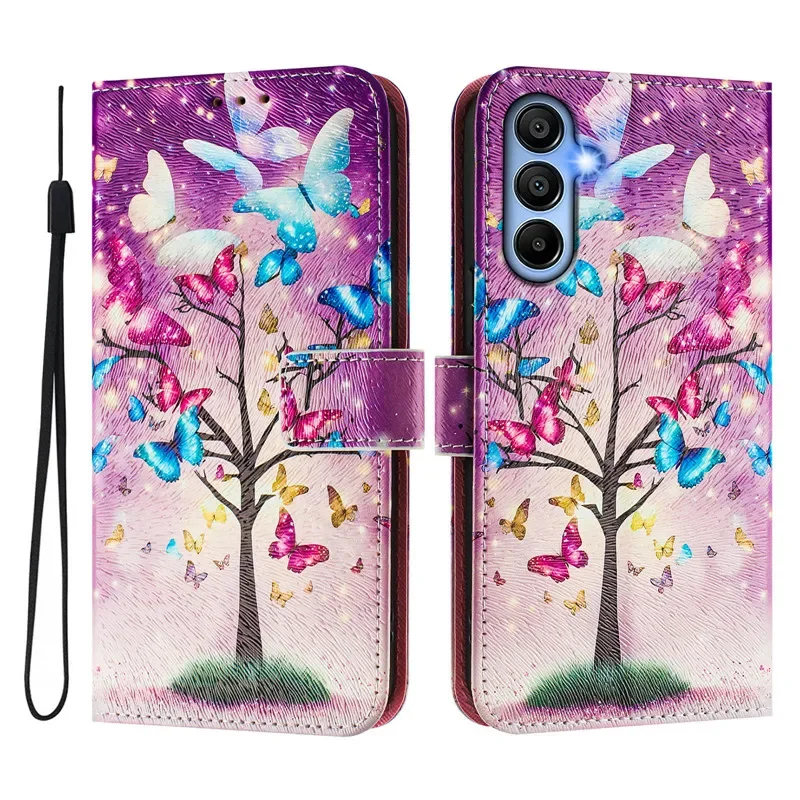 Luxury Flip Leather Wallet Case with Floral Design