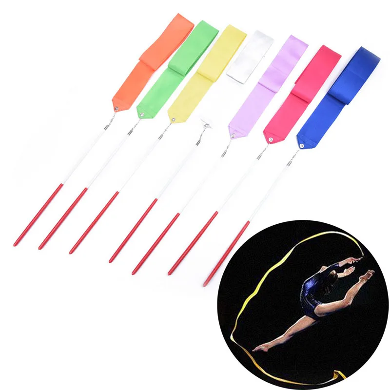 Nastri da palestra professionali da 2 m Nastro da ballo Arte ritmica Ginnastica Balletto Streamer Nastro per bambini Puntelli da competizione per prestazioni - immagine 2