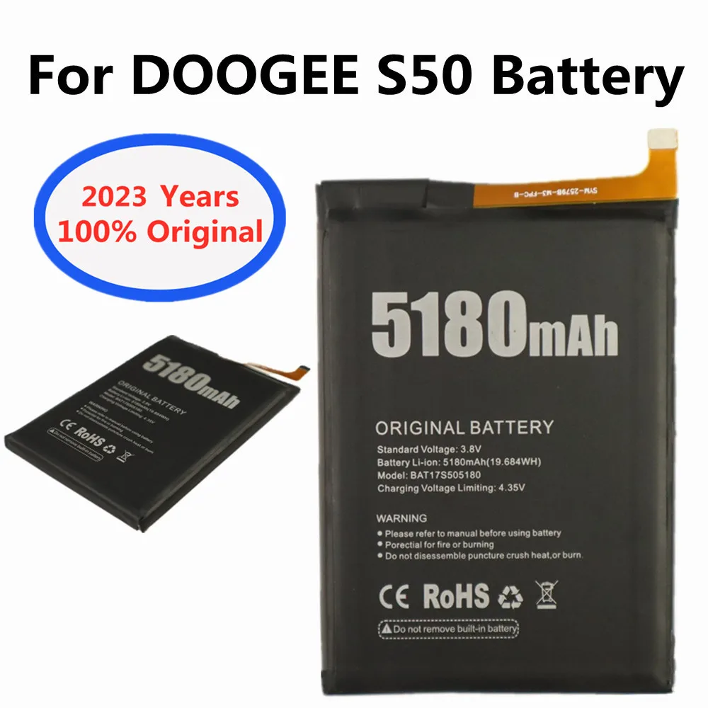 

2023 Years 100% High Quality Original Battery For DOOGEE S50 5180mAh Long Standby Time BAT17S505180 Replacement Bateria In Stock