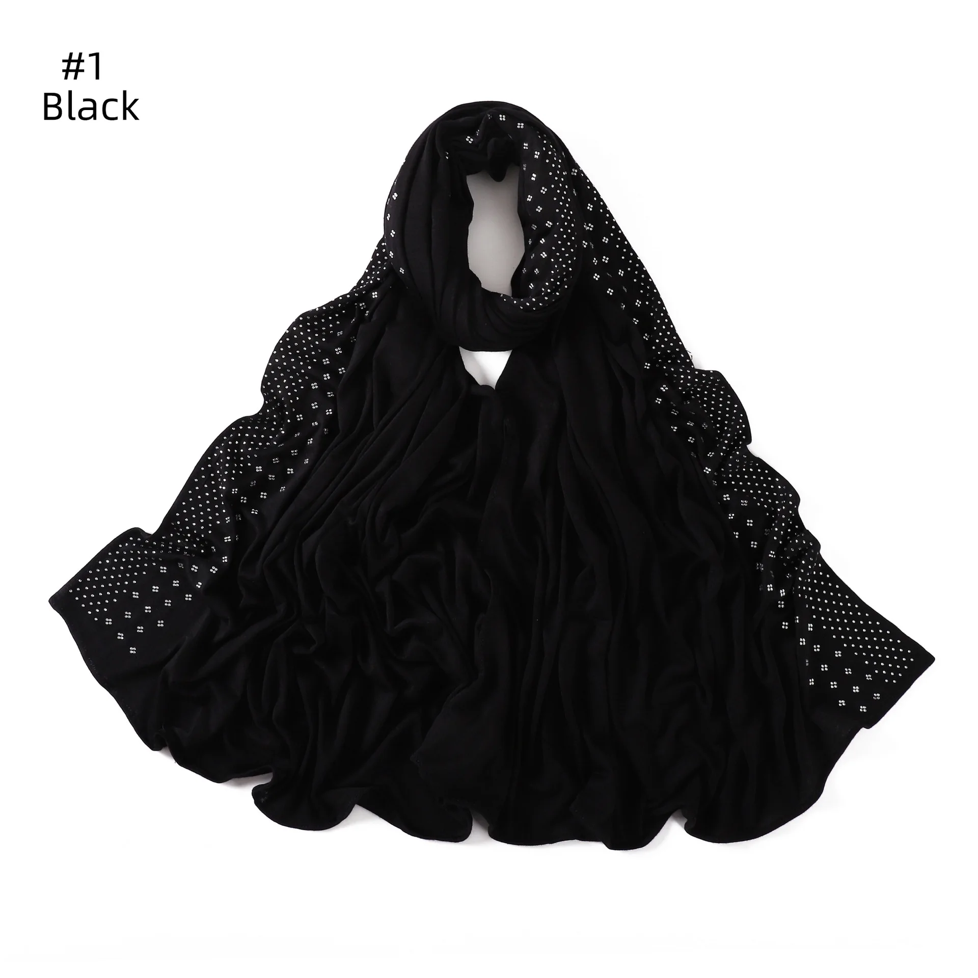 Bling Diamanten Star Jersey Hijab Schal Muslimischen Strass Turban Femme Musulman Afrikanischen Kopf Wraps Arabischen Türkischen Hijabs für Frauen – Detail 5