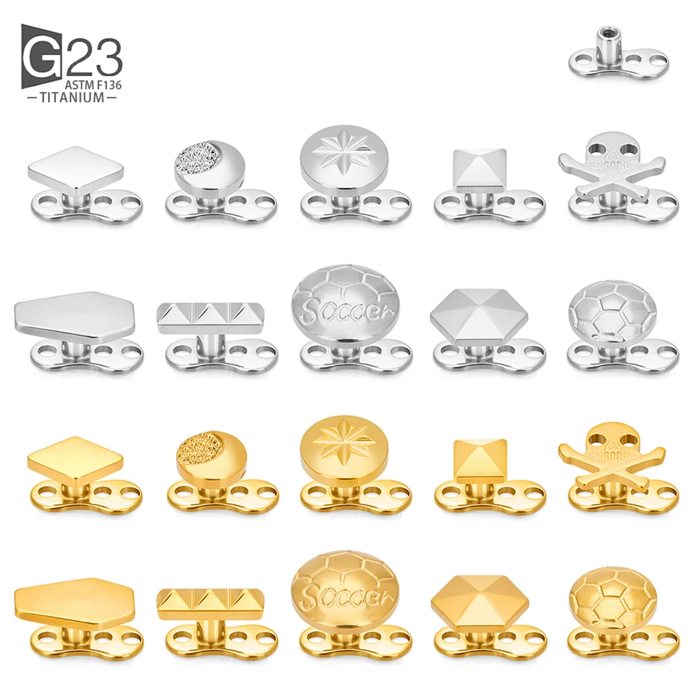 

10Pcs F136 Titanium Clavicle Needle Heart Buried Nail Ball Round Cake Buried Bone Nail Skin Nail Body Piercing Jewelry