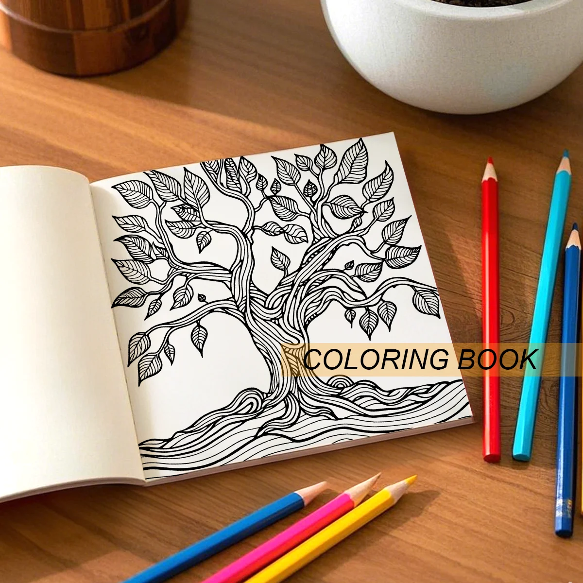 TREE MANDALA Coloring Book 24 Pages For Adults And Teens Mandala Art Theme Kill Time Graffiti Painting Drawing Gift 3
