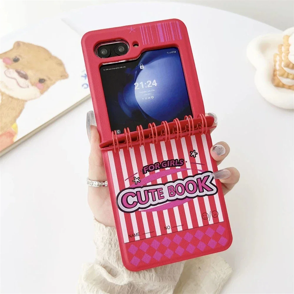 Korean Cute Cartoon Bear Monster Notebook Style Phone Case - Kawaii Girl Gift Cover Shell