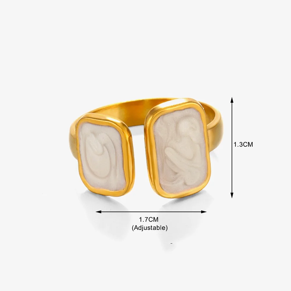 Finger Rings Womens Ring 316L Stainless Steel Gold Plated Open Ring For Women