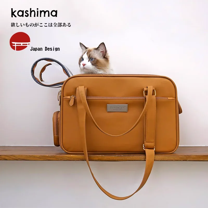 Pure Leather Japanese Original Cat Dog Protection Portable Small Dog Spring Outing Carrying Bag Bag Carrier Cat Backpack