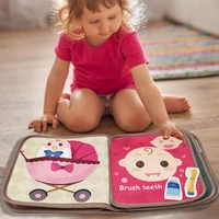 1pcs Montessori Busy Book Baby Early Education Book，Puzzle Toy, Animal Cognitive Fabric Book, Repeated Paste Book & Sensory toys 4