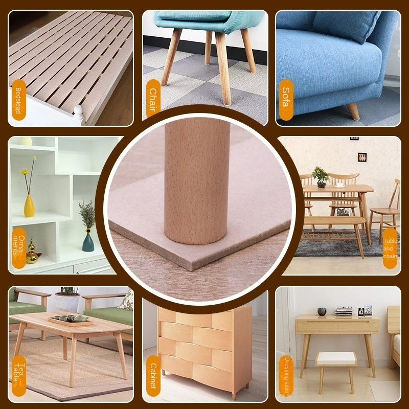 Furniture Leg Pads 18-128pcs Chair Table Leg Felt Pads Floor Scratch Protector Self Adhesive Mute Non-slip