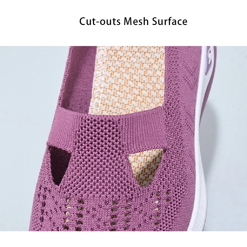 Plus Size 41 mesh Loafers Woman Wedges Sneakers Outdoor Casual Ballet Flats High Comfort Mary Janes Shoes Mom Walking Shoes