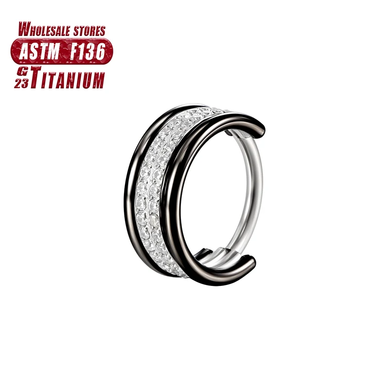 F136 Titan-Nasenring, Implantatqualität, aufklappbare, nahtlose Ohrringe, Clicker-Creolenring für Knorpel, Helix, Rook, Septum, Daith, Tragus – Detail 24