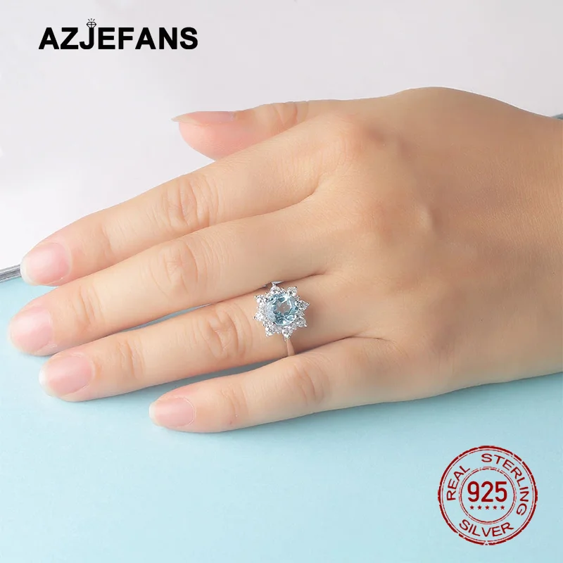 AZJEFANS 최고 품질의 눈송이 목걸이 귀걸이 반지 선물 고급 주얼리
