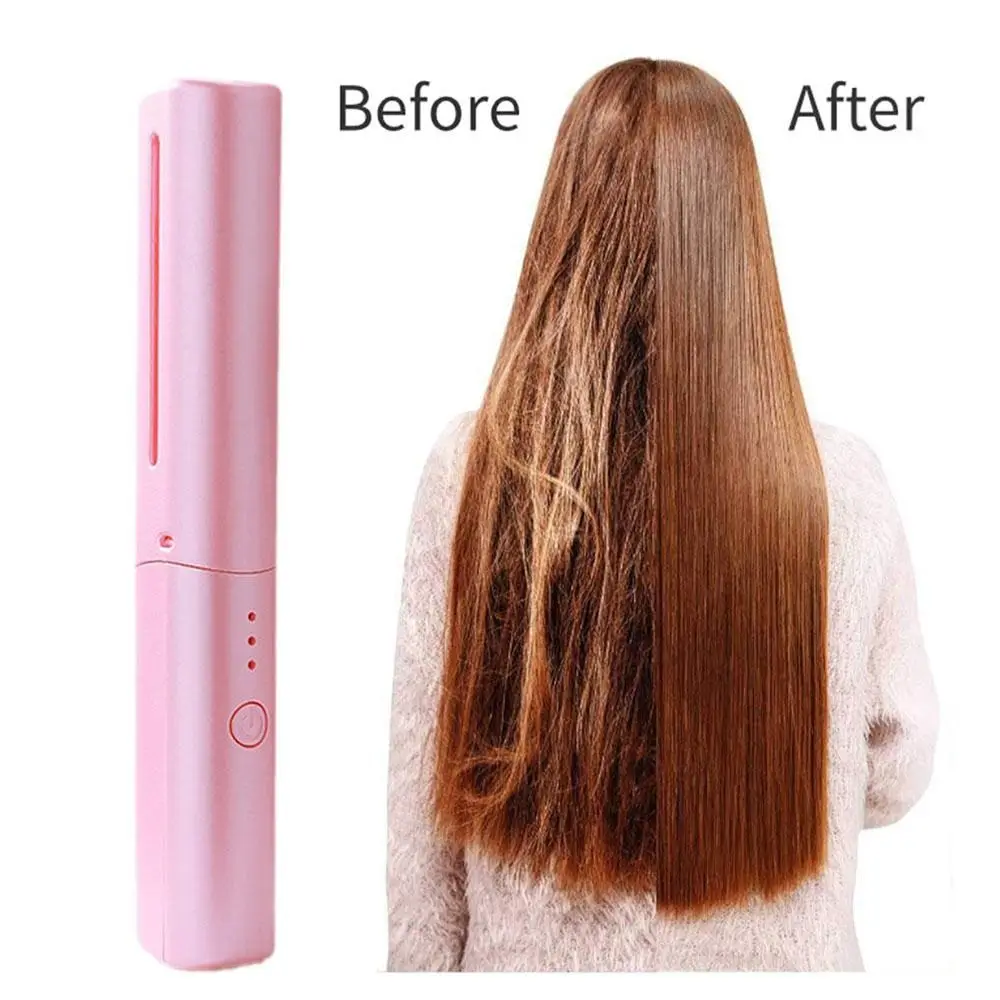Description Picture 5 of itemUSB Lazy Wireless Hair Hot Comb Rechargeable 2 In 1 Hair Straightener Styling Wet And Dry Fast Heating Comb Home Appliances
