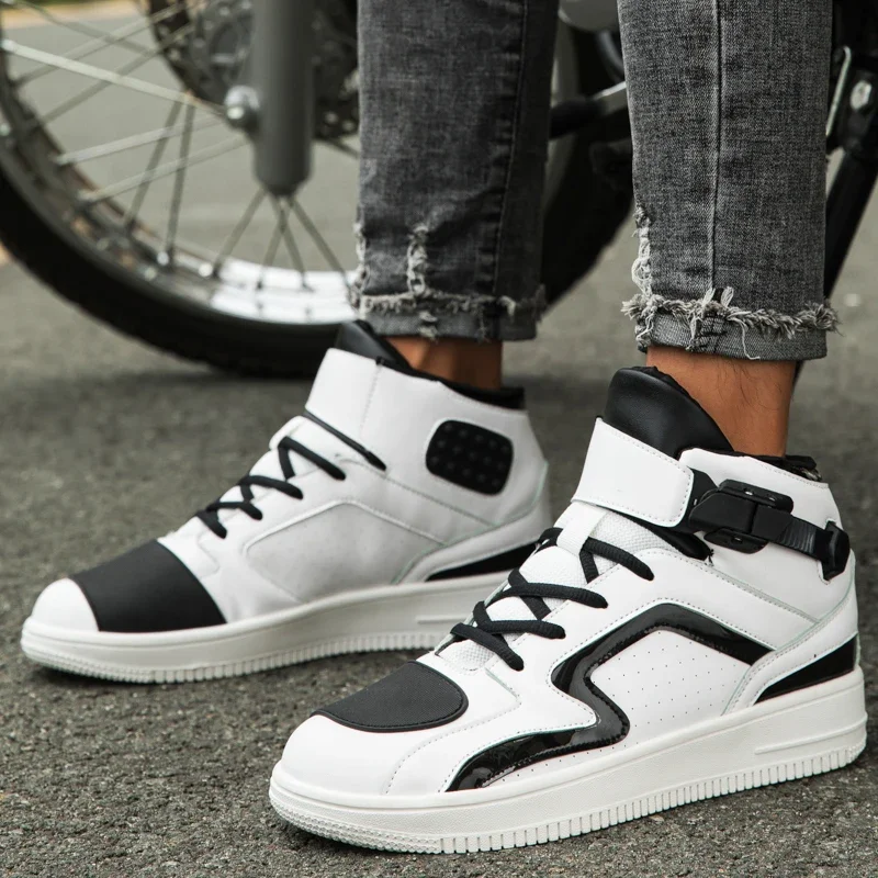 Men Boots Motorcycle Casual Shoes Microfiber Waterproof Anti-slip Outdoors Travel Equipment Sneakers Motorcycle Shoes Riding safety shoes motorcycle shoes mens shoes motorcycle boots